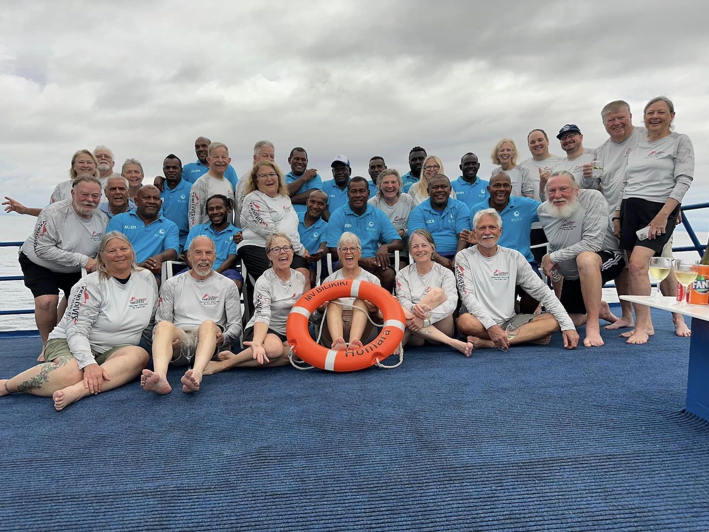 Divers onboard the Bilikiki in the Solomon Islands