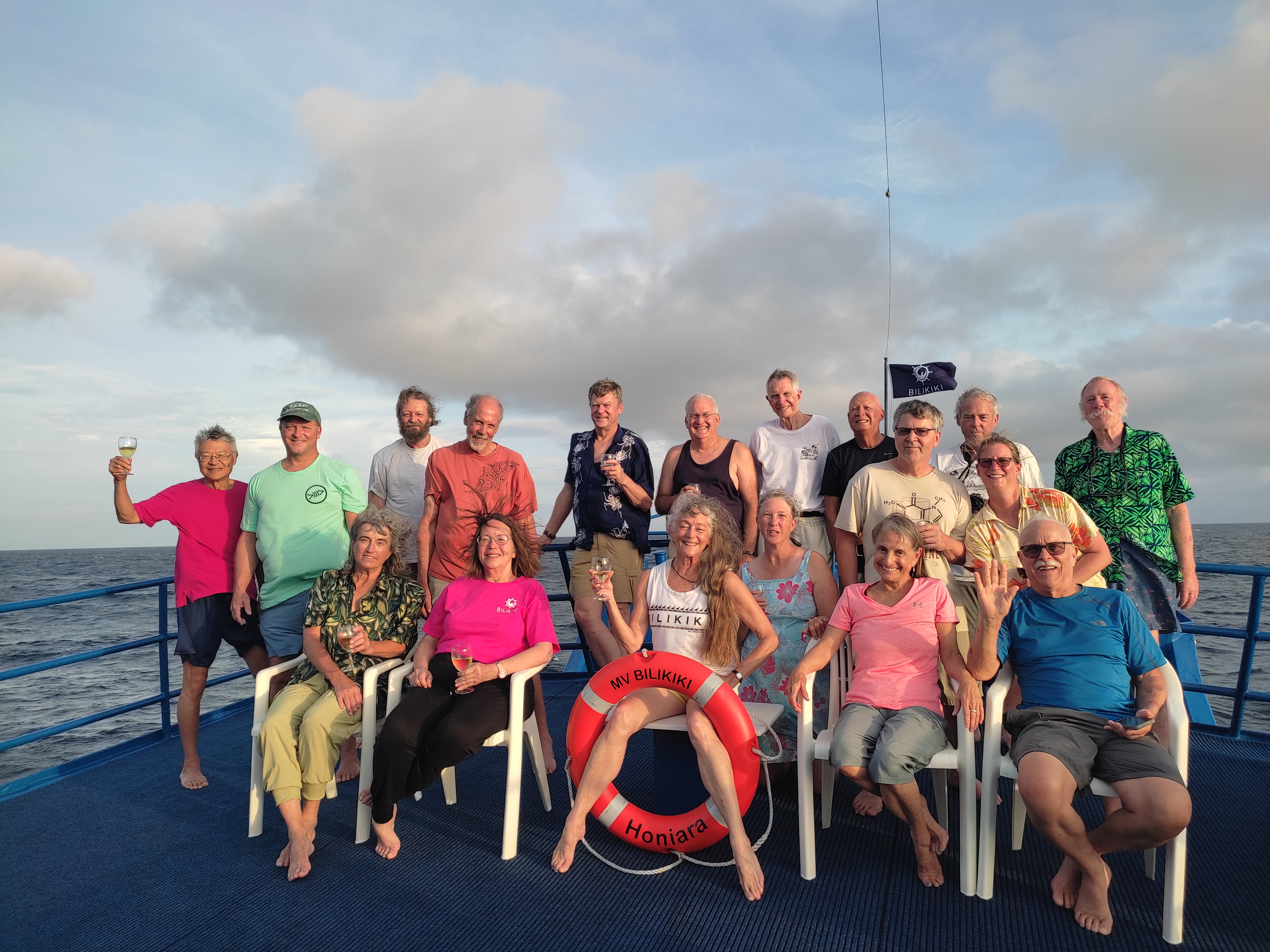 Group onboard the Bilikiki in the Solomon Islands
