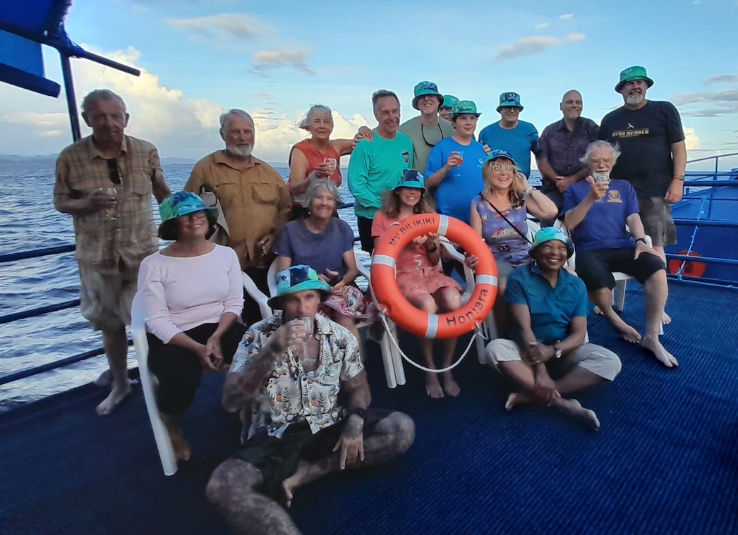 Snorkelers onboard the Bilikiki in the Solomon Islands