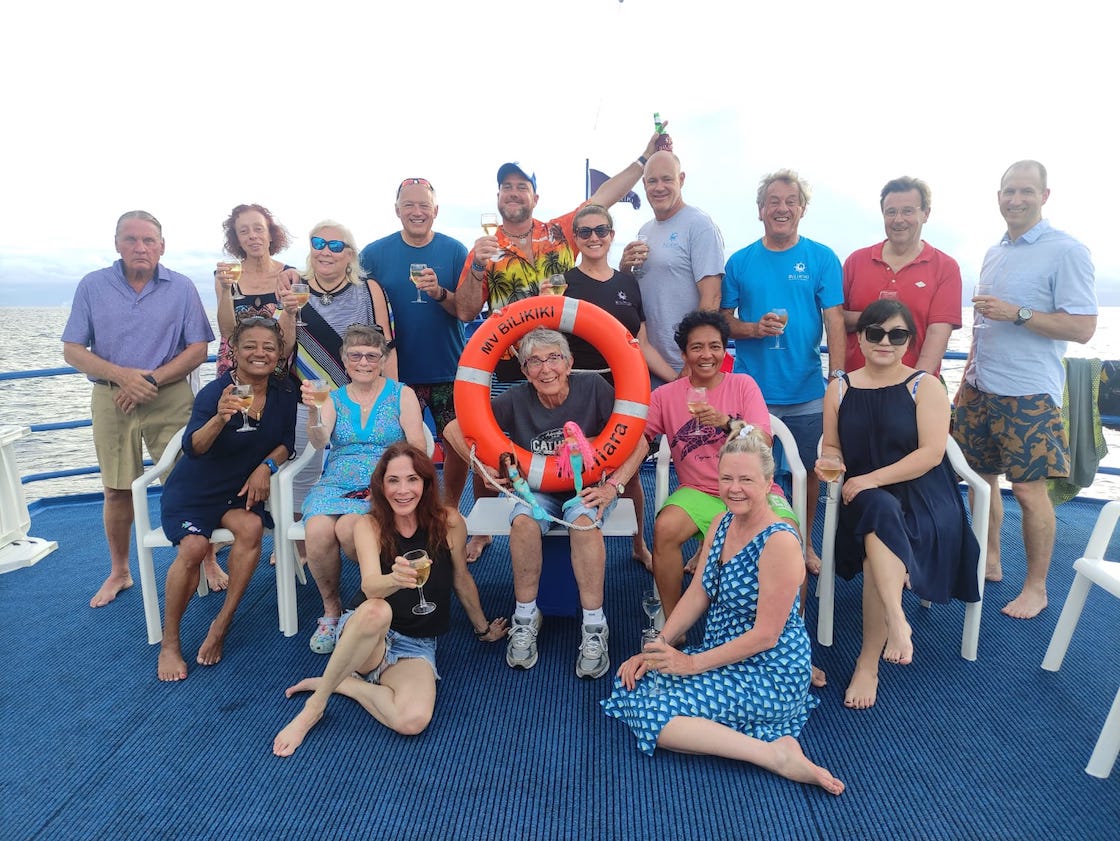 Group photo onboard the Bilikiki in the Solomon Islands