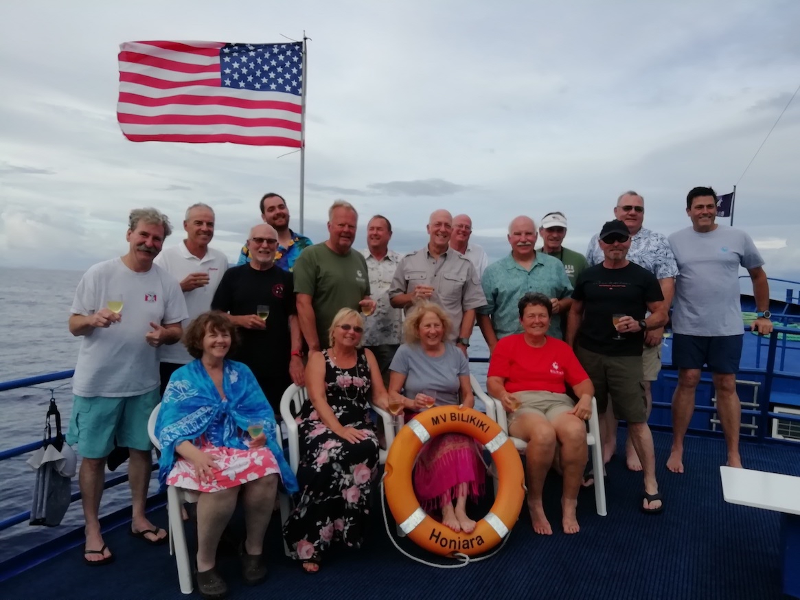 Jens and friends on Bilikiki's July 20-30 diving trip in the Solomons
