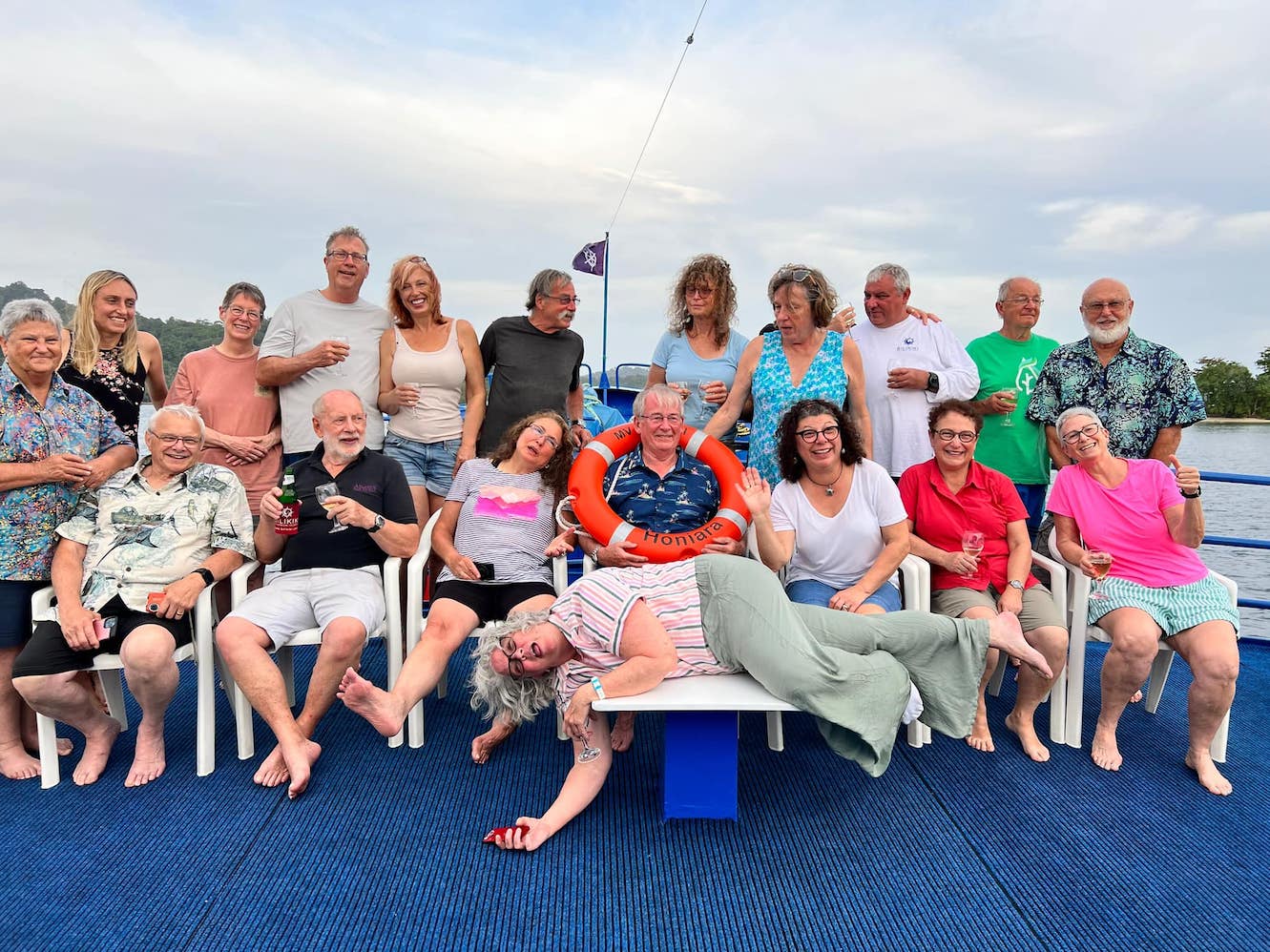 Group onboard the Bilikiki in the Solomon Islands