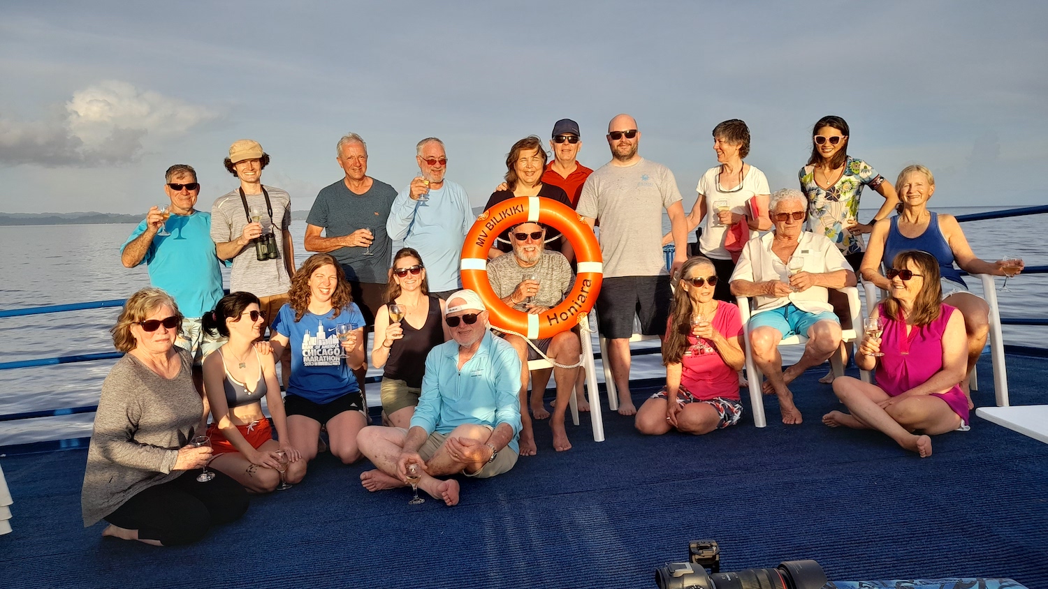 Group of divers onboard the Bilikiki in the Solomon Islands