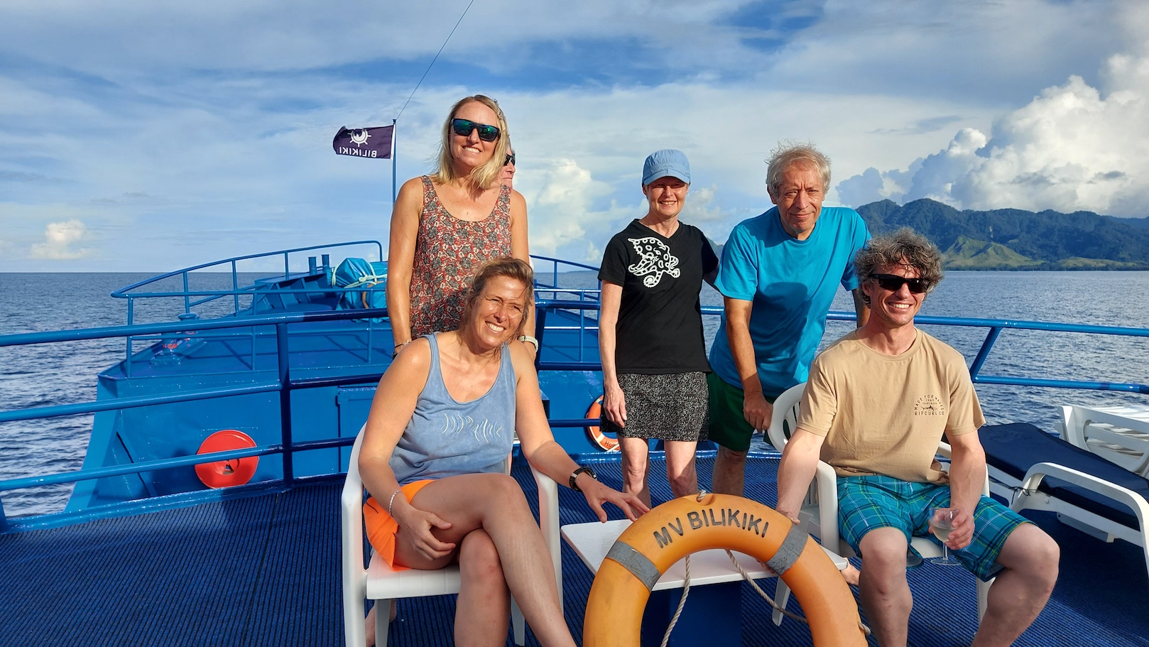 Group photo onboard the Bilikiki in the Solomon Islands