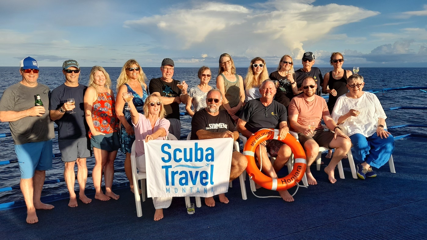 Group onboard the Bilikiki in the Solomon Islands