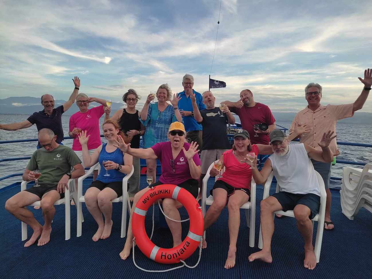 Divers onboard the Bilikiki in the Solomon Islands