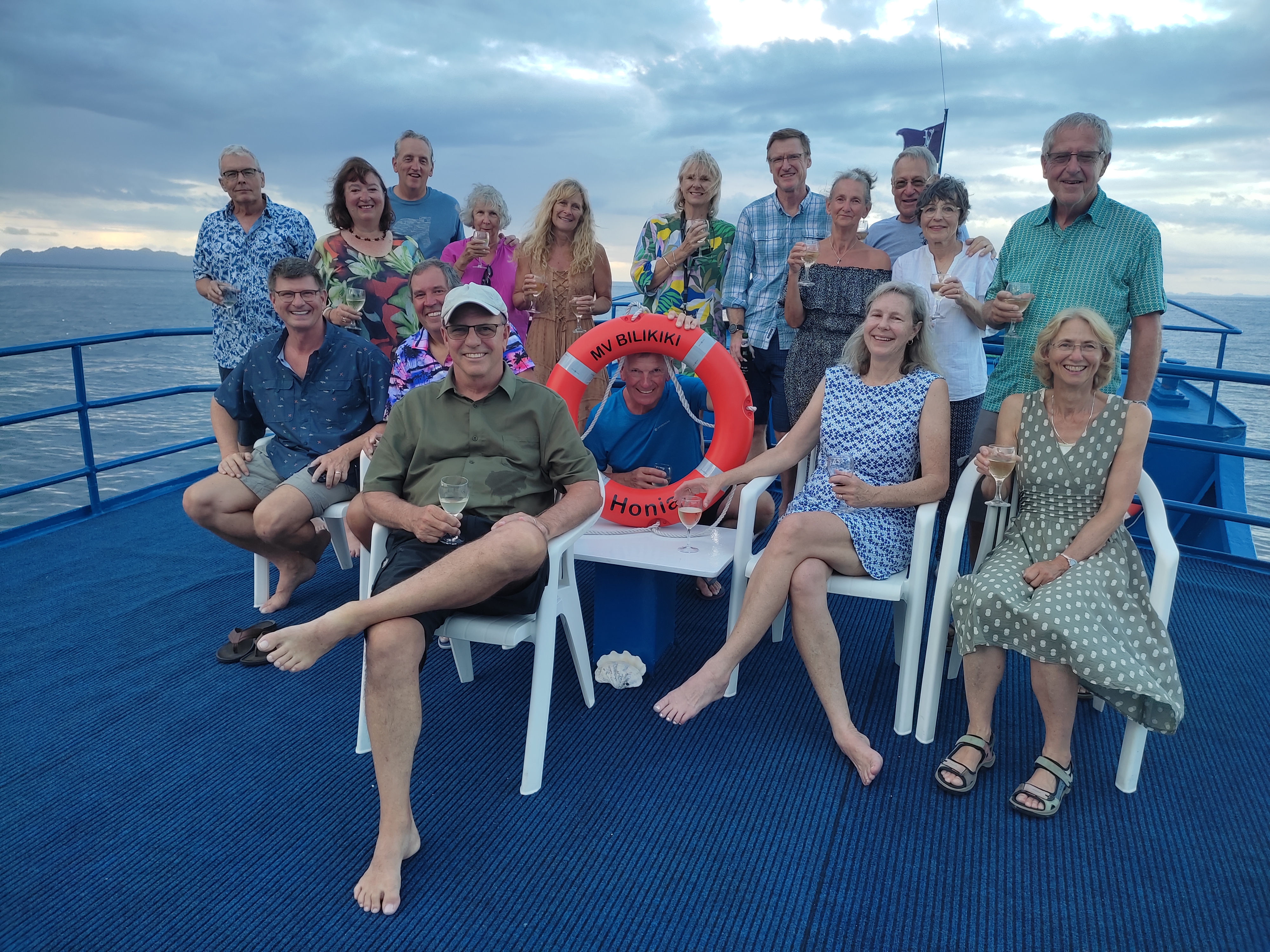 Whale watching group onboard Bilikiki Solomon Islands